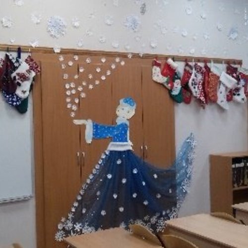 Лучшее новогоднее оформление класса.