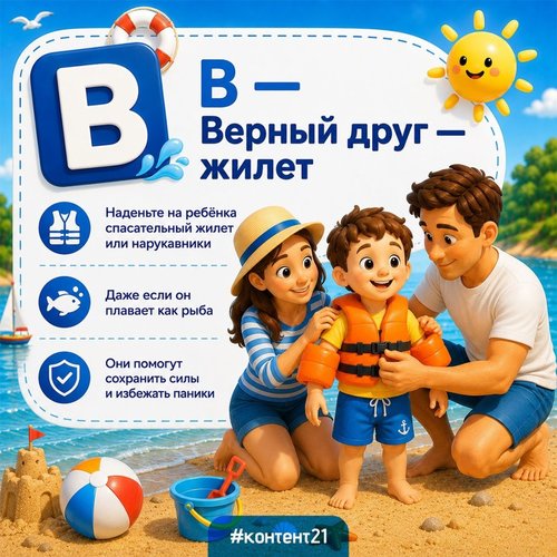 💦 Планируете сходить на пляж всей семьёй или отдохнуть в аквапарке?